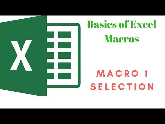 Basics of Excel Macro. Moving across cells