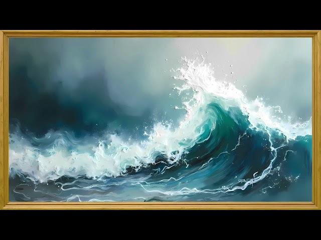 Vintage Art | Elegant Ocean Painting | Gold Framed TV Screensaver | Home Decor