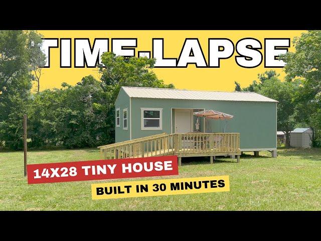 TIME-LAPSE: Watch A Crew Build A 14x28 Tiny House From Start To Finish In 30 Minutes!