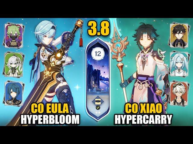 F2P C0 Eula Hyperbloom & C0 Xiao Hypercarry | Spiral Abyss 3.8/4.0 Floor 12 9 Stars | Genshin Impact