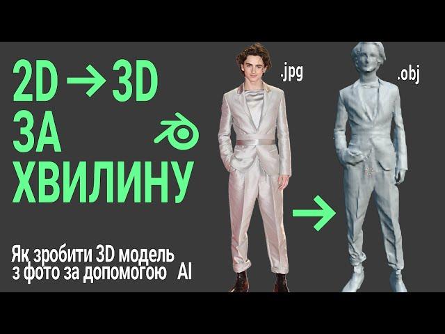 ЗД МОДЕЛЬ З ФОТО? ЛЕГКО! НЕЙРОМЕРЕЖА PIFuHD Blender tutorial  УКР UKR