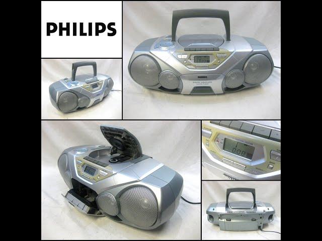 PHILIPS AZ1560 CD Radio Cassette Recorder Portable Boombox