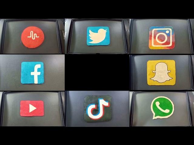 Making Social Media Logo - Instagram, Youtube, Facebook, Twitter, Snapchat, tiktok, WhatsApp