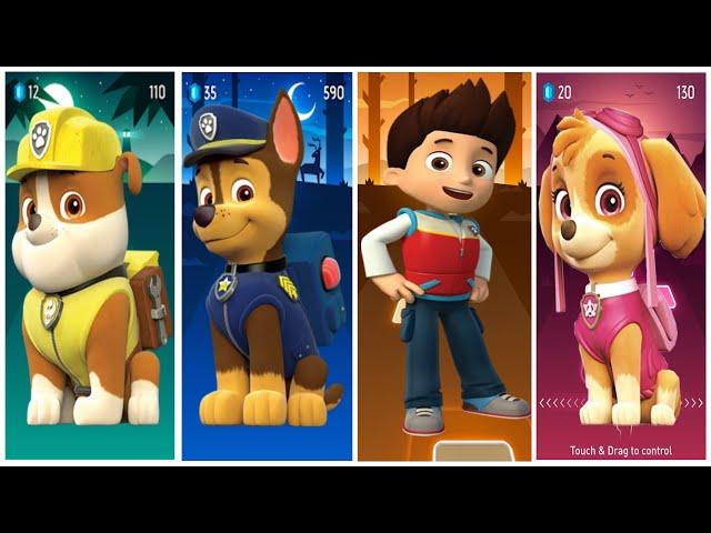 Team Paw Patrol  - Rubble  Chase  Ryder  Skye PAW Patrol    Tiles Hop EDM Rush