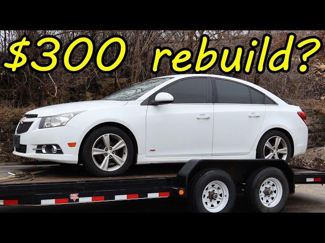 Rebuilding a 2014 Chevy Cruze with engine damage for cheap, maybe?