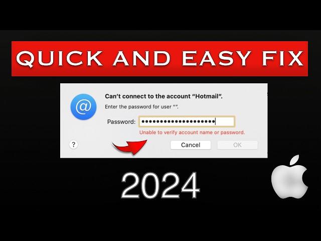 How to Fix 'Unable to verify account name or password' in Mac Mail App easy solution - (2025)