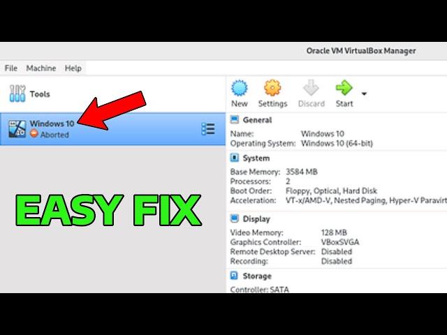 How To Fix Oracle VM VirtualBox Aborted Error