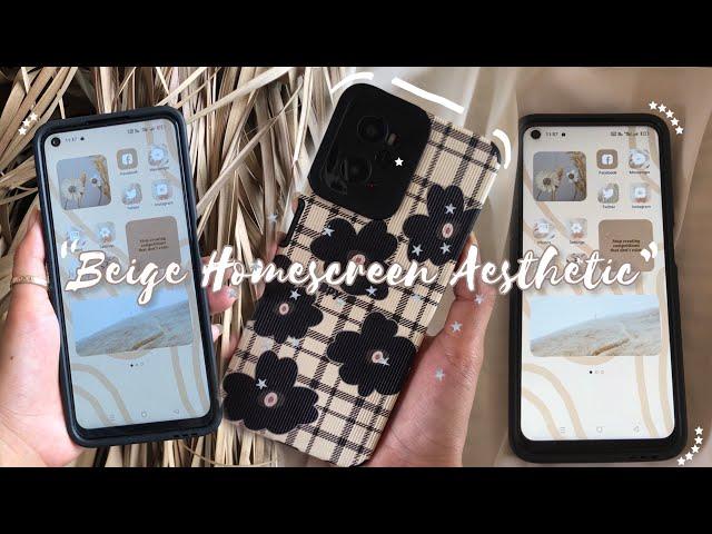making my phone/homescreen aesthetic | oppo a76 android| beige theme| themeit