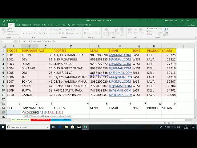 how to do vlookup function in excel ( multiple sheets)/ v lookup with different sheet in excel.