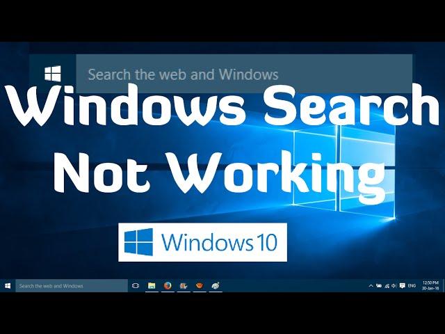 Windows Search not Working in Windows 10 - Easy Fix