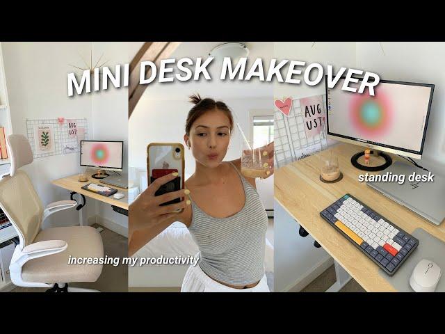 productive work setup + unboxing my standing desk  pinterest inspired desk makeover