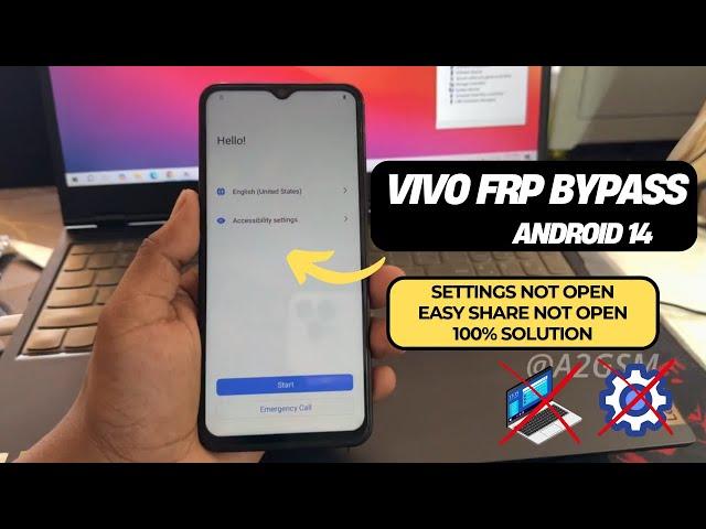 All Vivo Android 14 FRP Bypass 2025 | Vivo FRP Remove Settings not Open, Easy Share Solution | A2GSM