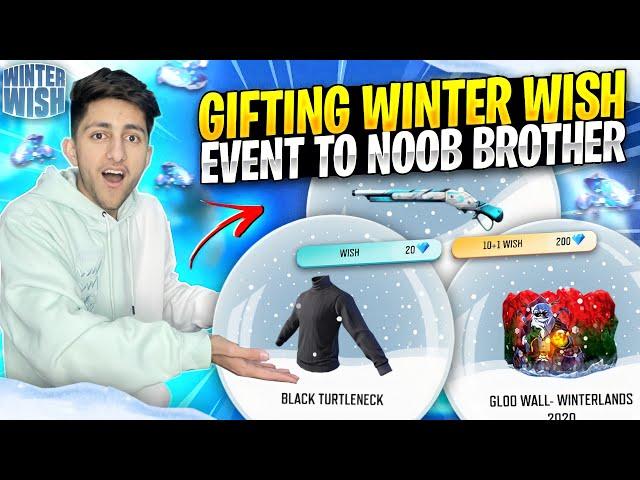 Noob Brother Ask Me For Winter Wish Event  Buying 10,000 Diamonds Got Bunny Mp40- Garena Free Fire