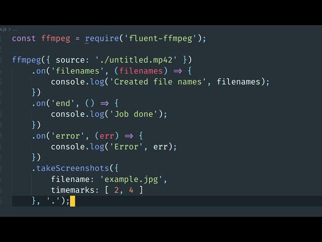 Get images from video using node and fluent-ffmpeg