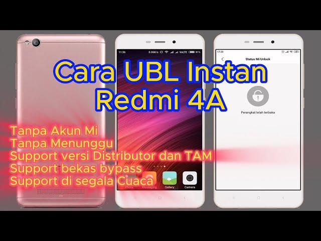 Cara UBL Instan Redmi 4A tanpa akun Mi -Cara unlock bootloader redmi 4a instan tanpa menunggu