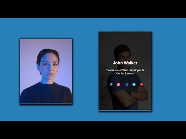 How to create Profile Card: Create Image Hover Sliding Effect