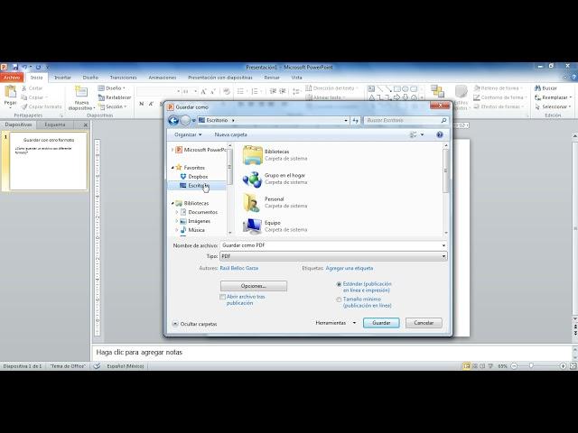 9.- PowerPoint infinito. ¿Cómo guardar un archivo con diferente formato?