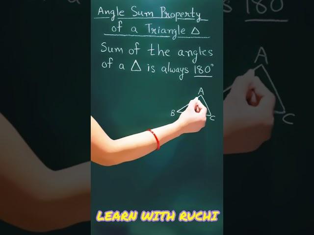 Angle sum property of a triangle ️ | shorts | math shorts | #shorts #mathshorts #youtubeshorts