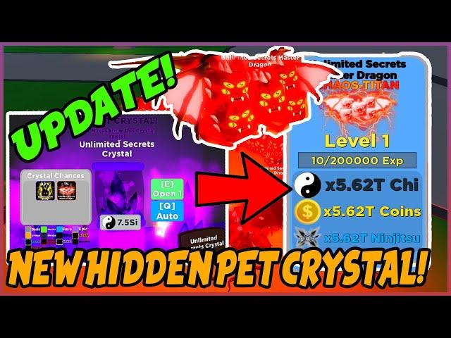 *NEW* Hidden Pet Crystal Location and New Pet Stats Update on NINJA LEGENDS! | Ninja Legends Roblox