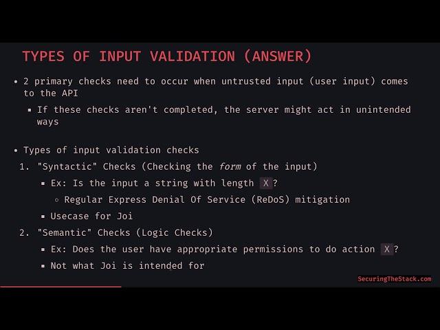 Ep. 18 - Input Validation With Joi.js (Part 1)