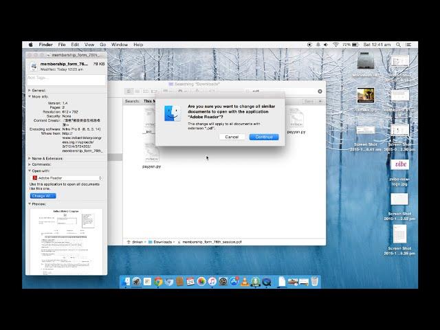 How to make Adobe Reader the default pdf reader on Mac OS