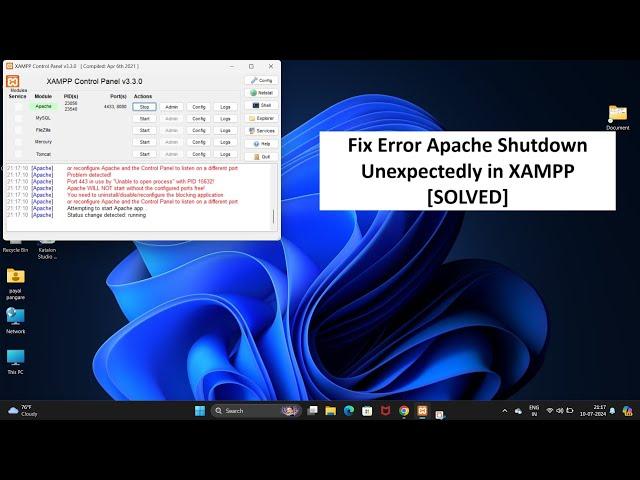 Fix Error Apache Shutdown Unexpectedly in XAMPP [SOLVED]