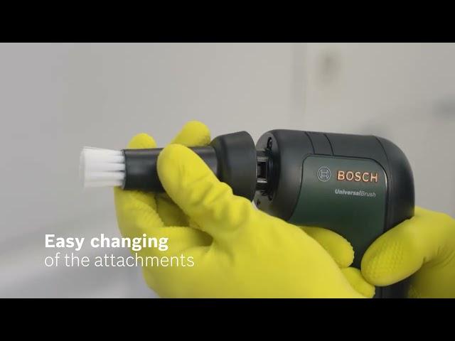 All New Bosch UniversalBrush Cordless with 4 Cleaning attachments