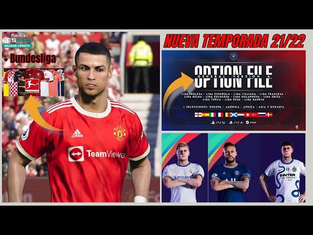 PES 2021 ACTUALIZADO al 2022 OPTION FILE GENERAL V4 PS4 PS5 PC + BUNDESLIGA