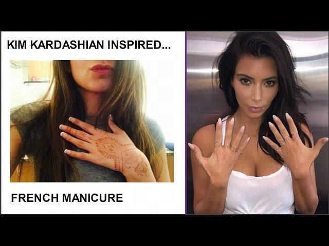 HOW TO DO A MANICURE (NEW WAY) | TUTORIAL | KIM KARDASHIAN INSPIRED | FRENCH NAILS  UNDER $10