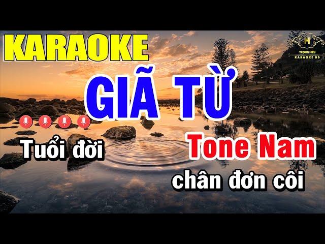 Giã Từ Karaoke Tone Nam Nhạc Sống | Trọng Hiếu