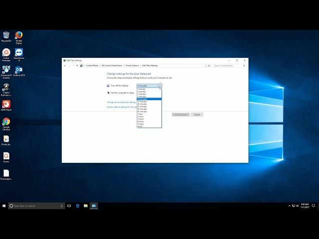 How to stop computer from turning off display and sleeping in Windows 10