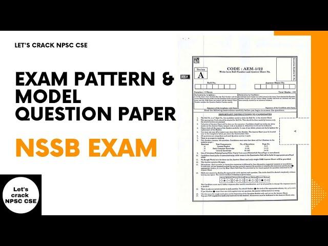 NSSB 2022 Exam Paper Pattern + Model Paper Explained