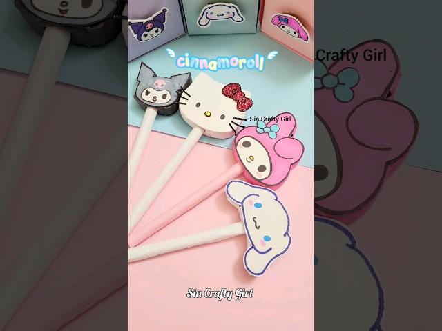 Diy CINNAMOROLL Pen  #shorts #youtubeshorts #trending #pendecoration #sanrio #cinnamoroll #diy