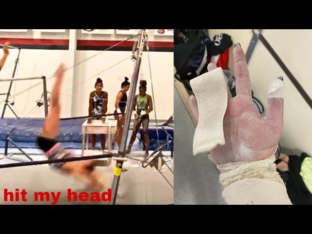 My Grip Ripped!! Uneven Bars Fail | Whitney Bjerken