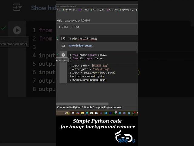 Simple Python Code for image background remove in HD Quality