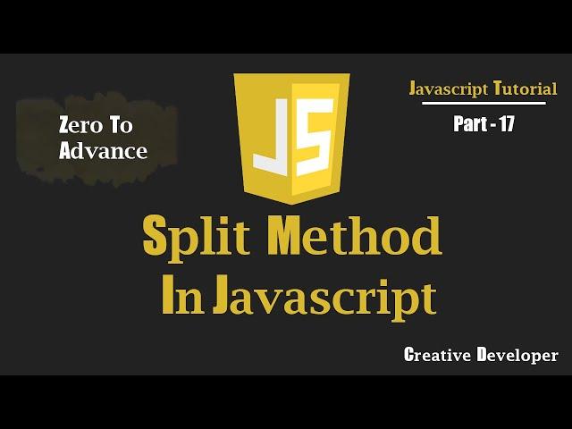 Split Method Javascript | Javascript Tutorial