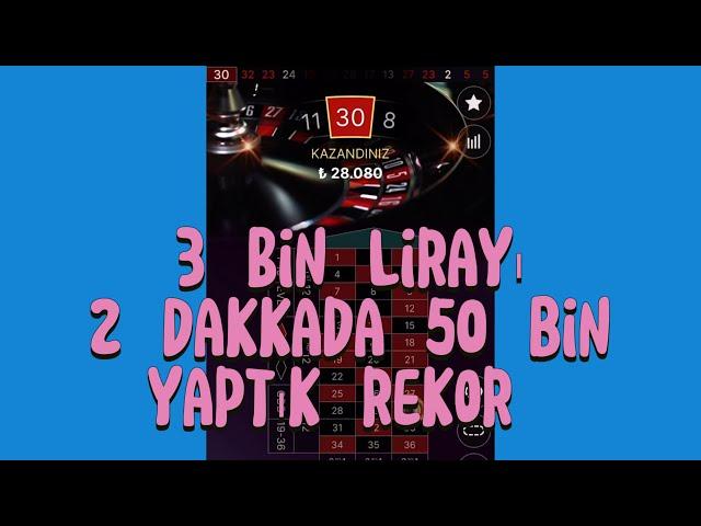 RULET | 3 BİN İLE 2 DAKİKADA 50 BİN REKOR DİYE BUNA DENİR ! #rulet #casino