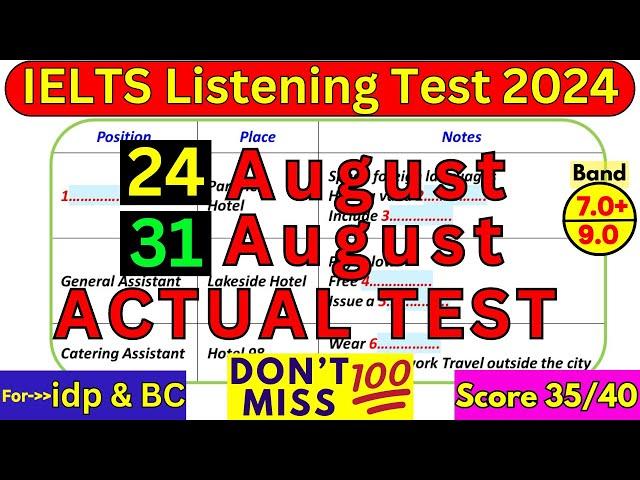 22 June 2024 IELTS LISTENING TEST 2024 WITH ANSWERS | IELTS EXAM PREDICTION | IDP & BC