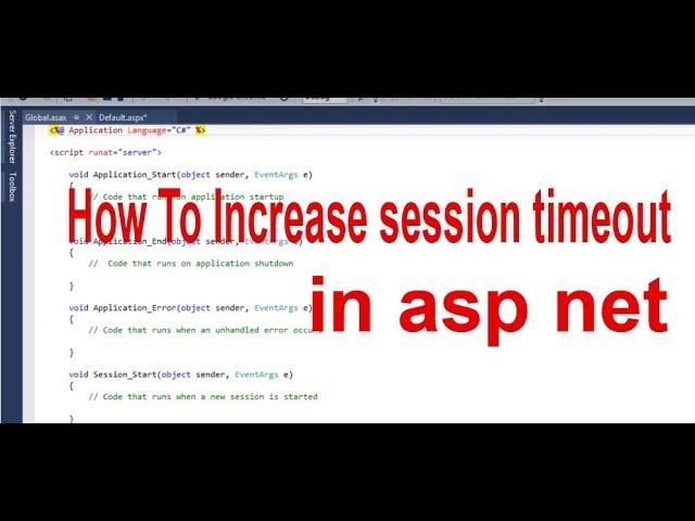 how to increase session timeout in asp net