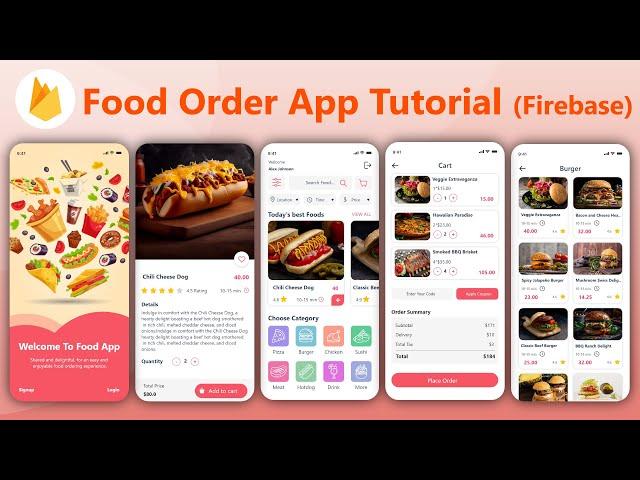 Food App Android Firebase tutorial - how to make food ordering app? android studio tutorial