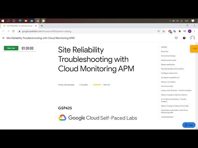 Qwiklabs - Site Reliability Troubleshooting with Cloud Monitoring APM