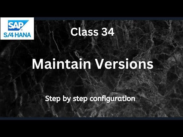 How to maintain CO versions | SAP S4 Hana CO-Controlling | Class-34