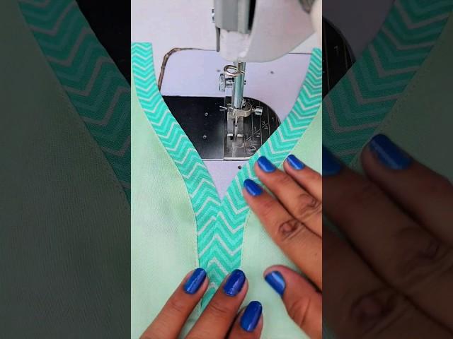 Sewing Tips And Tricks For Unique Neck Design For Summer Kurti And Dresses Using Olny Fabric #shorts