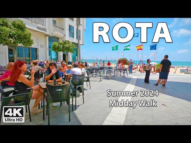 ️ Rota, Cádiz Saturday Afternoon Walk Summer 2024 ️ 4K Virtual Walking Tour, Spain