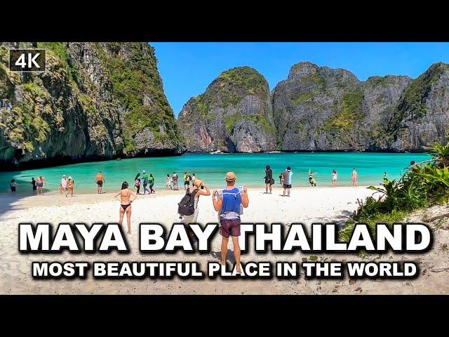 【 4K】Walking Maya Bay Thailand MOST BEAUTIFUL PLACE IN THE WORLD | Jan 2022