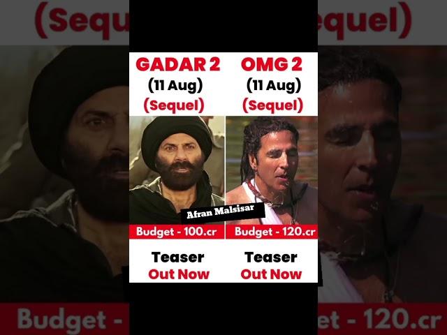 Gadar 2 Vs Omg 2 Movie Comparison | Box Office Collection | #shorts #omg2 #gadar2 #afranmalsisar