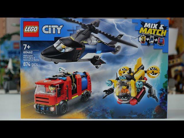 LEGO City 60462 Helicopter, Fire Truck & Submarine Remix - LEGO Speed Build Review