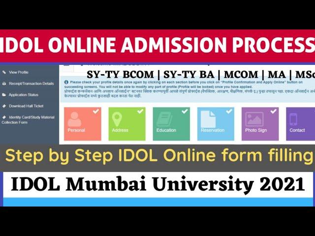 Online Admission Process 2021-22 | TYBCOM & TYBA | IDOL Mumbai University Admission 2021-22