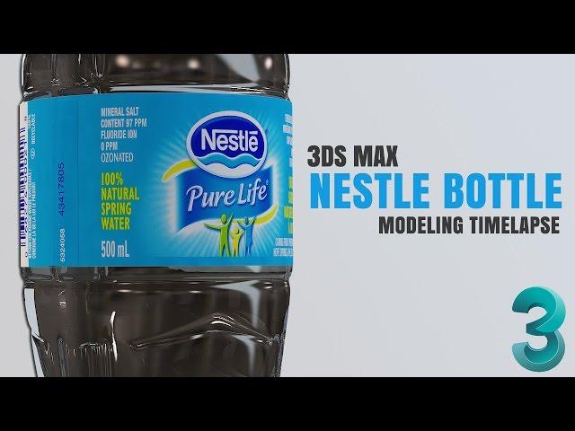 3ds Max Modeling Timelapse - High-res Nestle Water Bottle