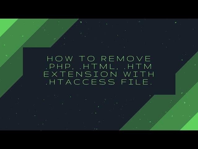 Hide .php or .html extension in url (.htaccess)